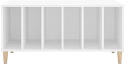 Platenspeler Meubel - LP-kast - Platenspelerkast - Draaitafelstandaard - Platenspelerstandaard - Vintage Displayplank - Wit — thumbnail 4