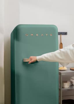 CREATE - Koelkast in retrostijl - Sage - Handvat Roségoud - FRIDGE RETRO 281L — thumbnail 6