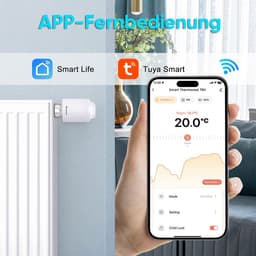 SALCAR Slim WiFi Radiatorthermostaat - Compatibel met Amazon Alexa & Google Assistant - Programmeerbaar - Geen Gateway Nodig - Slimme Verwarmingsthermostaat via Tuya Smart — thumbnail 2