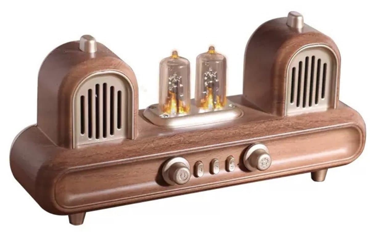 Retro Bluetooth Speaker met Tube Lights - 10W Stereo Geluid - Bluetooth 5.4 - FM Radio - USB - TF - AUX - TWS — afbeelding 1