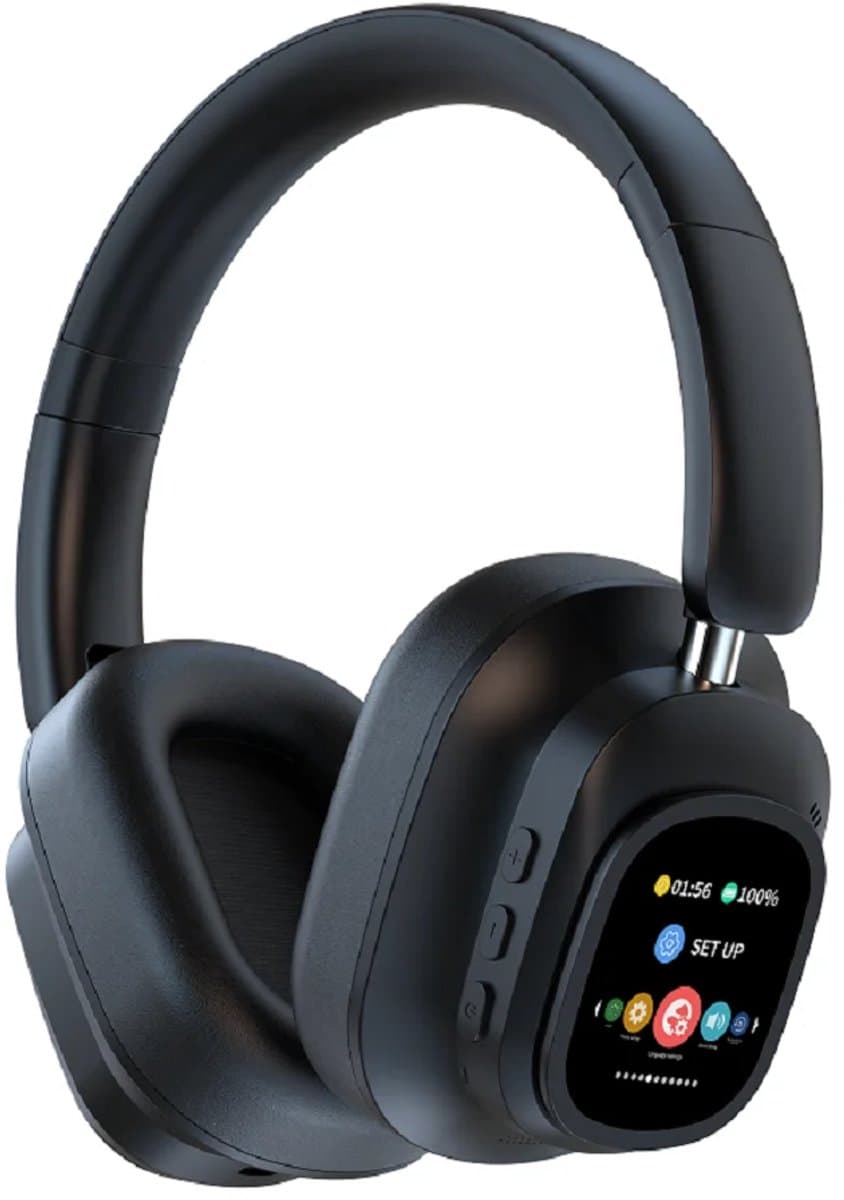 Siindoo JH-ANC930 Plus Bluetooth 5.3 Over-Ear Koptelefoon – Hybrid Active Noise Cancelling ANC – LED Touchscreen Display – 40 mm Drivers – Diepe Bass – Bluetooth & 3.5 mm – Lange Batterijduur – Memory Foam Comfort – Zwart — afbeelding 1