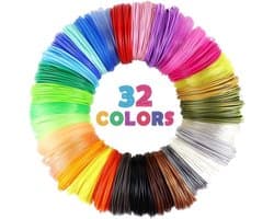 PLA Filament 1.75mm - 3 meters 32 kleuren - Navulling PLA - Pen Filament - 3D Pen Filament - 3D Pen navulling - 3D Filament - 3D Pen PLA filamentvulling - Geschikt voor beginners