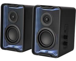 Actieve Desktop Speakers met Bluetooth 5.4 en Dynamische Lichteffecten - 30W RMS