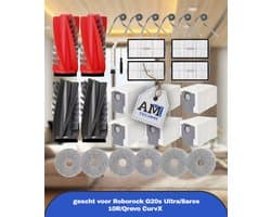 28-delige G20s Ultra Vervangingsonderdeel Accessoires voor Roborock G20s Ultra/Saros 10R/Qrevo CurvX met 2 Rode Rollers, 2 Zwarte Rollers, 4 Hepa, 6 Dweilen, 6 Stofzakken, 6 Bijrollen, 1 Schroevendraaier, 1 Reinigingsborstel, Onderhoudskit, Stofzuige