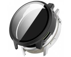 Watch case screenprotector - geschikt voor Garmin Venu 4 45mm - hoesje - gehard glas - volledige bescherming - zwart