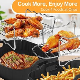 OIMG Vierkante Heteluchtfriteuse Accesoires Set - 18 Stuks - Geschikt voor philips Airfryer Dual Basket 3000 Series NA350 Airfryer-accessoires - Complete Accessoireset - Waaronder siliconenvorm/heteluchtfriteuse-accessoires/grill/broodvormen/tangen — thumbnail 4