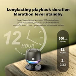 Magnetische Luidspreker - luidspreker bluetooth - Draagbaar - Sterke Magnetische Basis - 360° Geluid voor Badkamer, Gaming en Outdoor — thumbnail 2