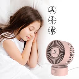 Northwall Mini USB Ventilator - Tafelventilator Roze - Stille Mini Fan - Retro Bureau Ventilator - Klein, Stil en Geruisloos - Dual Motoren - Kantelbaar - 2 Snelheden — thumbnail 2