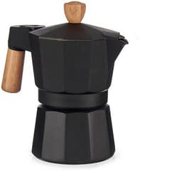Italiaanse Koffiepot Hout Aluminium 3 Koppar — thumbnail 4