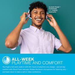 JLab Go Work Pop Headset met Microfoon - Draadloze Headset Bluetooth - Noise Cancelling Microfoon - 50 Uur Speeltijd - Lila — thumbnail 5