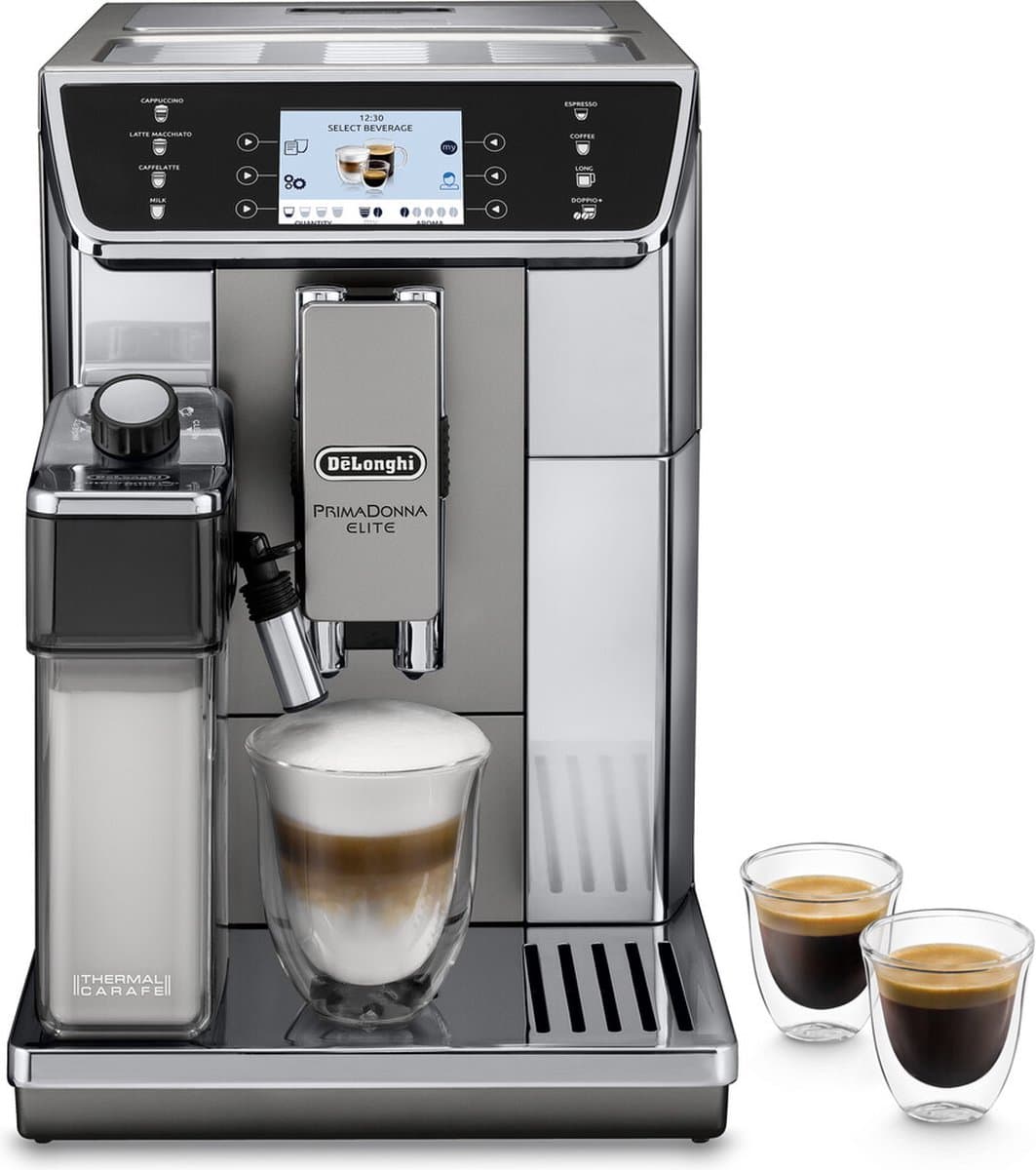 De'Longhi PrimaDonna ECAM650.55.MS - Volautomatische Espressomachine - Zilver/Zwart — afbeelding 1