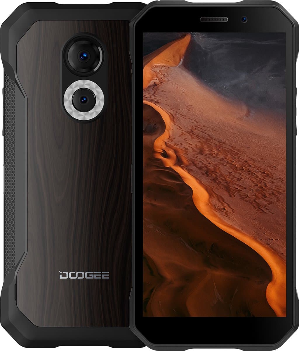 Doogee S61 PRO NL – 6.0inch – Robuuste Smartphone – 4G – 128GB ROM – 6GB RAM – 5180mAh – Android 12.0 – Houtnerf — afbeelding 1