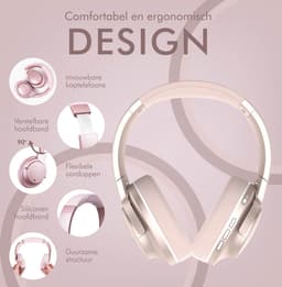 PowerLocus MoonFly Bluetooth Koptelefoon – Over-Ear Active Noise Cancelling Koptelefoon – 70 uur batterijduur – Microfoon – incl. Premium Case - Rose Gold — thumbnail 3