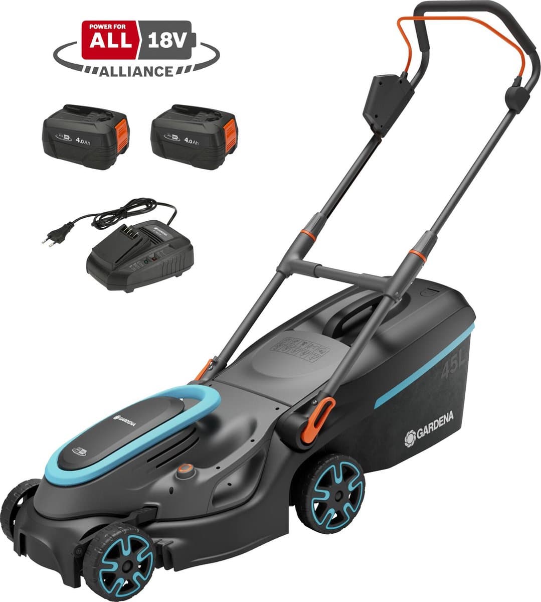 GARDENA PowerMax 37/36V P4A Ready-To-Use - Accu Grasmaaier - 37 cm - Incl. 2 Accu?s — afbeelding 1