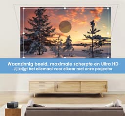 Phonergy Optimo- Beamer- 4K ondersteuning - Projector- 2026 - 15000 Lumen- Wifi- Bluetooth- HDMI- WK 2026 - Zwart — thumbnail 2