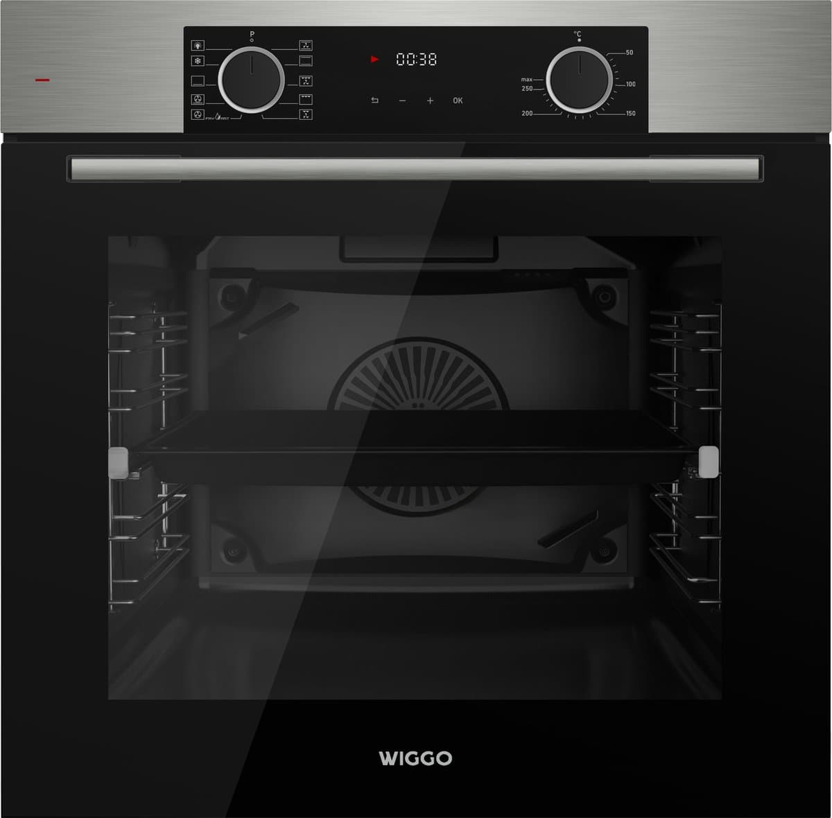 Wiggo WO-BFA610X - Inbouw heteluchtoven – 73L – Airfryer – Hetelucht – Soft Close – Telescooprails – Roestvrijstaal – Energieklasse A — afbeelding 1