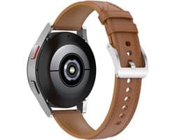 By Qubix - Geschikt voor Garmin bandje - Luxe leren bandje - Lichtbruin - Geschikt voor Garmin Vivoactive 6 / Vivoactive 5 / Vivoactive 3 - Smartwatch bandje 20mm