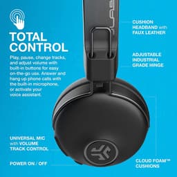 JLab Studio Anc Koptelefoon Met Bluetooth - 45 Uur Batterij - Noise Cancelling - Draadloze Onear Hoofdtelefoon - Inklapbaar - Zwart — thumbnail 3