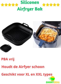 DannyDeal™ - 2 stuks Siliconen Airfryer bak - Ovenschaal - Bakvorm - BPA vrij - 20.1 CM - Vaatwasser bestendig - Hitte bestending tot 240 graden — thumbnail 1
