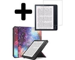 Hoes Geschikt voor Kobo Sage - E-reader Bescherm Hoesje Case Sleep Cover Trifold Met Screenprotector - Hoes Geschikt voor Kobo Sage Hoesje - Galaxy