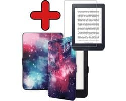 Hoes Geschikt voor Kobo Nia - Met Screenprotector - Luxe E-reader Bescherm Case - Hoesje Book Cover - Galaxy
