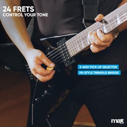 Max GigKit Rock V-stijl Elektrische gitaar 4/4 - Set met 40 Watt versterker en accessoires — thumbnail 3