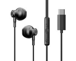 Oortjes met draad USB C - In Ear oordopjes met USB C - 1.2m - Zwart - Joyroom