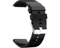 Kiraal - Siliconen horlogebandje - 22mm - Zwart - Geschikt Voor Fit 4 - Fit 5 - Fit 10- Luxe Siliconen Smartwatch Bandje - Stijlvol Horlogebandje