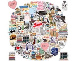 100 Boeken Stickers voor Boekenliefhebbers - Boekenstickers voor Laptop, Mobieltje, Muur, Agenda etc. - Leuk voor boekenwurmen en docenten