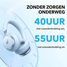 soundcore Space One by Anker - Draadloze Over-ear Koptelefoon - Headphones - Active Noise Cancelling, Multipoint Connection, 55 uur accuduur, Bluetooth 5.3, LDAC, Hi-Res Certified — thumbnail 8