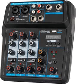 U4 Sound Mixing Console - 4-Kanaals - USB Opname - Bluetooth & 48V Fantoomvoeding — thumbnail 1