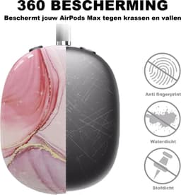 MY PROTECT - Siliconen Marmer Cover Case geschikt voor Airpods Max - Roze — thumbnail 2