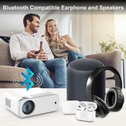 Mini Beamer - Streamen vanaf je telefoon - Wifi - Input tot 1080P Full HD - Bluetooth Audio - Projector - Mini Projector - HDMI - USB - Wit - Smartphone - Draagbaar - Ingebouwde speaker — thumbnail 1