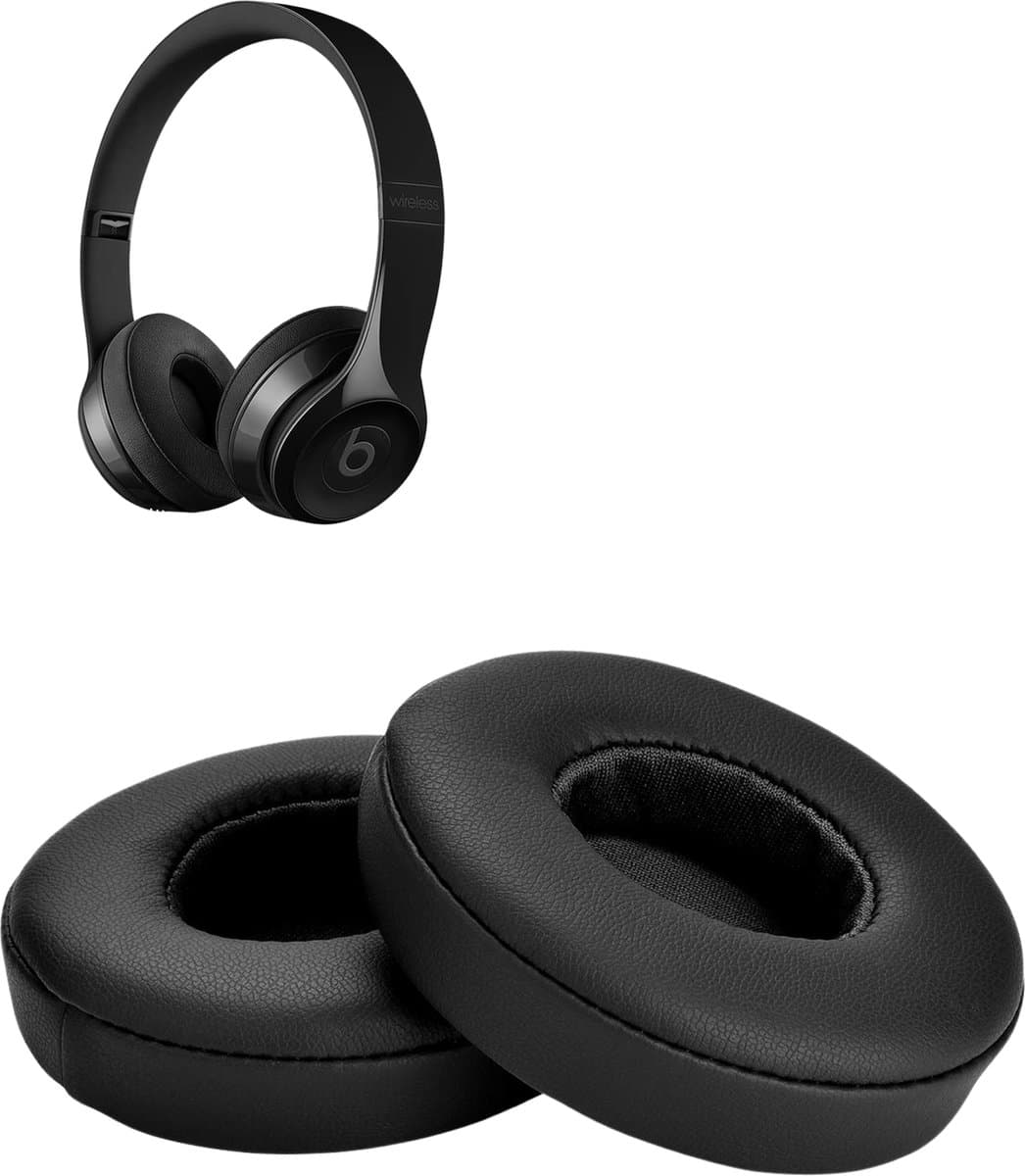 Oorkussens geschikt voor Beats By Dr. Dre Solo 2.0/3.0 wireless - Koptelefoon oorkussens voor Beats Solo zwart — afbeelding 1
