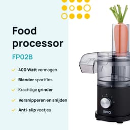 MOA Foodprocessor - 5-in-1 - Compacte 0,5L Keukenmachine - Zwart — thumbnail 2
