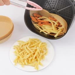 DiverseGoods 100 Stuks Wegwerp Papieren Liners Non-stick Airfryer Liners Koken Papier - Natuur - Geschikt voor Air fryer — thumbnail 4