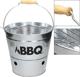 BBQ Emmer- Grillschaal met Grillrooster en Draaggreep Ø 25 cm — thumbnail 2