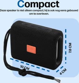 Phreeze Clip On Bluetooth Speaker - Draadloze Speaker Klein - IPX 4 Waterdicht - Mini Smart Speaker - Zwart — thumbnail 4