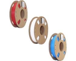 Gembird PLA Filament - 1.75mm - 200 gram- Voordeelset  - Rood, Wit, Blauw - 3D printer filament