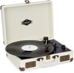 Auna Platenspeler voor platen, USB-platenspeler met luidspreker, Platenspeler in retro-design, Audio Record Player, Moderne vinyl-speler, Krachtige platenspeler turntable — thumbnail 1