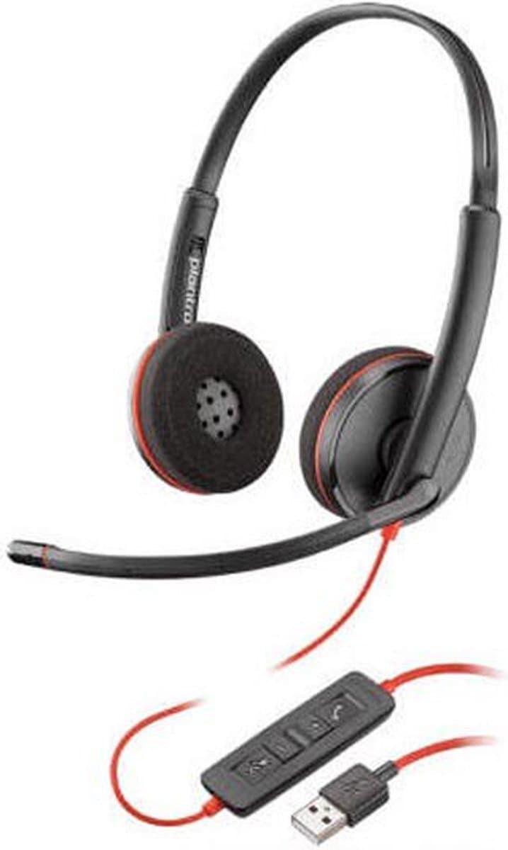 Poly Blackwire C3220 - Koptelefoon USB-A - Zwart, Rood — afbeelding 1