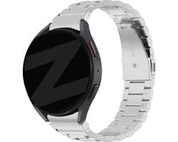 Bandz stalen band 'Classic' geschikt voor Galaxy Watch 7 (40 & 44mm) / Galaxy Watch 6 (Classic) / 5 40mm & 44mm / 5 Pro / 4 & 4 Classic / Watch FE - stalen materiaal smartwatch bandje - Incl. inkorter - zilver metalen bandje