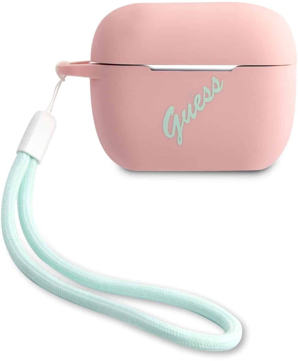 GUESS Vintage Siliconen AirPods Pro Case - Roze — afbeelding 1