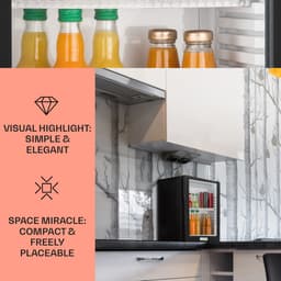 Klarstein Minibar Barmodel Koelkast - 24 Liter - glas - 0dB - Zwart - Minikoelkast - 5-15°C - voor Hotelkamer voor Kantoor - Stil Compact - Mini Fridge Kleine Koelkast Hotelkoelkast Drankkoeler Compact Koelkast — thumbnail 16