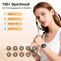 FOSMET Smartwatch Dames - Ultradun - 1,56" AMOLED Display - 20 Dagen Batterijduur - IP68 + 5ATM Waterdicht - 150+ Sportmodi - Bluetooth Bellen - SpO2 - Hartslagmeter - Bloeddrukmeting - Slaapmonitor - Notificaties - iOS/Android - Cadeau voor Vrouwen — thumbnail 3