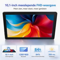 Android 16 Tablet - 10.1 inch Tablets - 256GB - 5G WiFi - Octa-core - 6000mAh - Gemini AI - Zwart — thumbnail 3