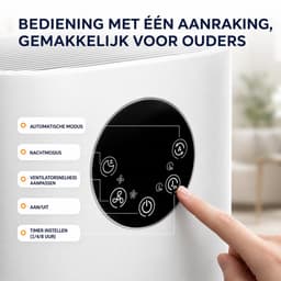DPLUNIQ Luchtbevochtiger - Luchtreiniger - Air Purifier - HEPA Filter - 2 in 1 - Touch - 35-60 m² - 2,6kg - 23x23x55cm - Wit — thumbnail 3