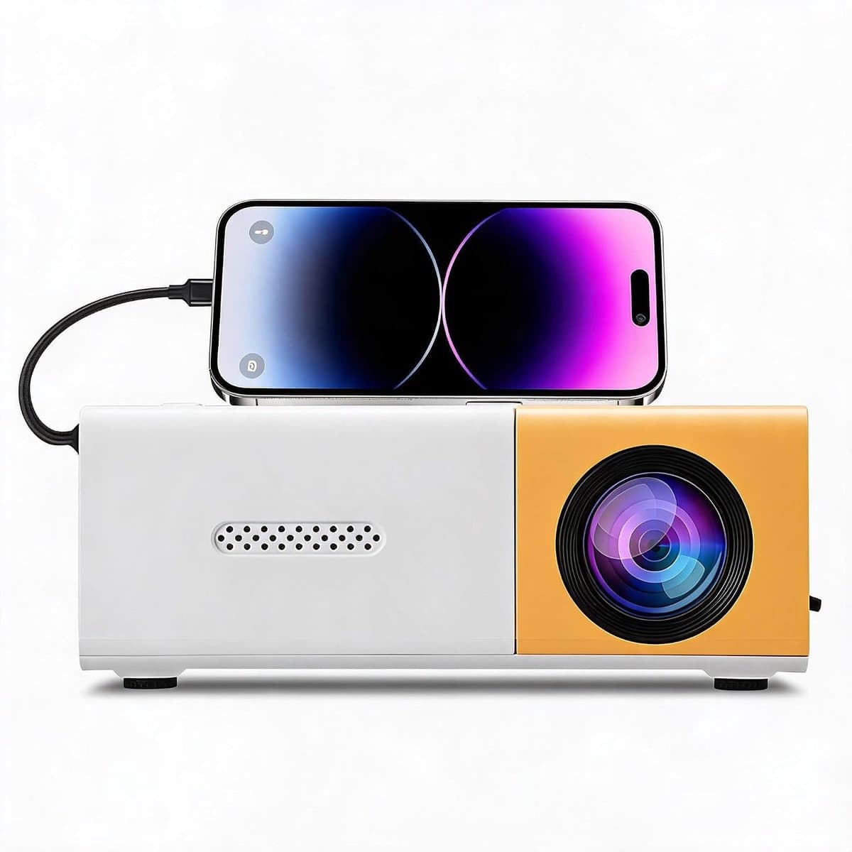 HD 1080P Kleine Videoprojector, Draagbare Buitenprojector, 100ANSI 1000LM Helderheid, Automatische Correctie, Handmatige Scherpstelling, 100 Inch Scherm, HDMI USB — afbeelding 1