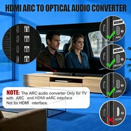 HDMI ARC-audio-extractor - 192 kHz/24 bit - HDMI high-definition audio-converter - Optische Toslink SPDIF-uitgang - Zwart - 67*35*15 mm - Kabellengte 150 cm - Geschikt voor HDTV's - ARC/EARCTV naar optische soundbar - Home cinema — thumbnail 5