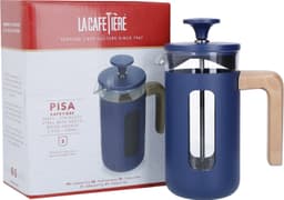La Cafetière Pisa Cafetière 3 Kops - 350 ml - Donkerblauw - French Press met Houten Handvat - RVS & Borosilicaatglas - Koffiepers voor 1 à 2 Personen — thumbnail 5